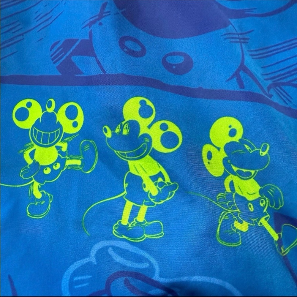 Disney Mickey Mouse Boys Blue Print Hooded Fleece Lined Light Jacket - Picture 4 of 6